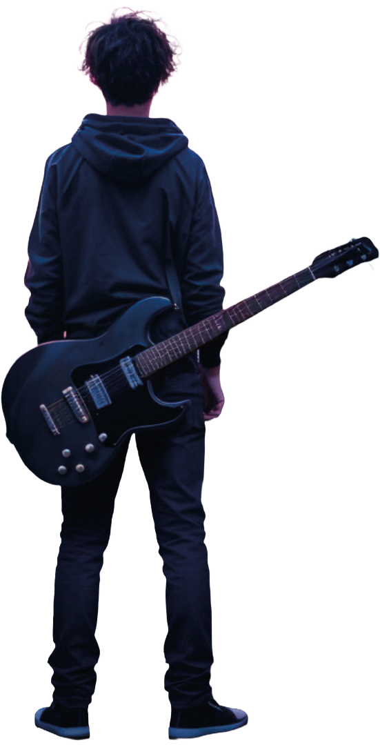 Guitariste de dos
